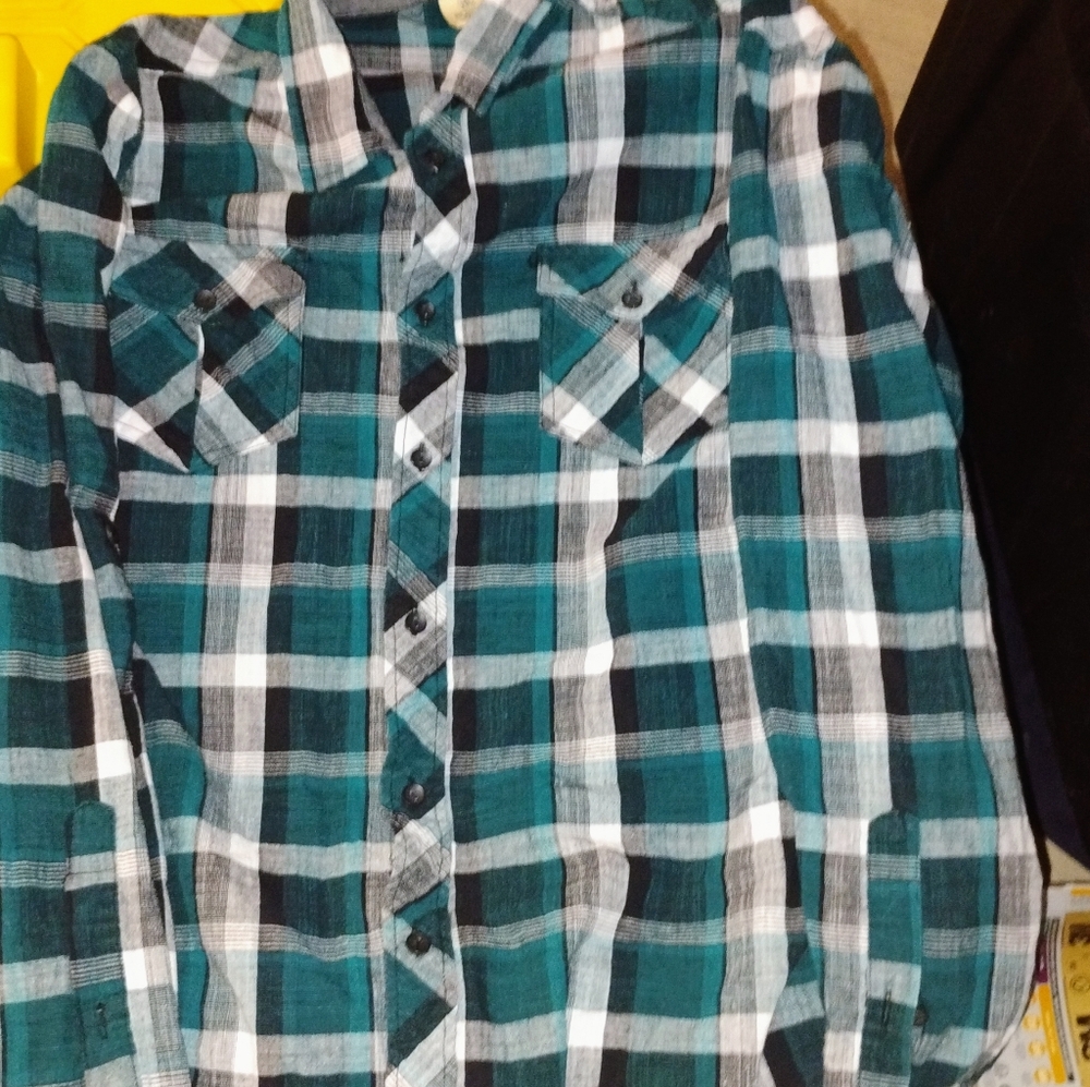 Rustic blue long sleeve shirt